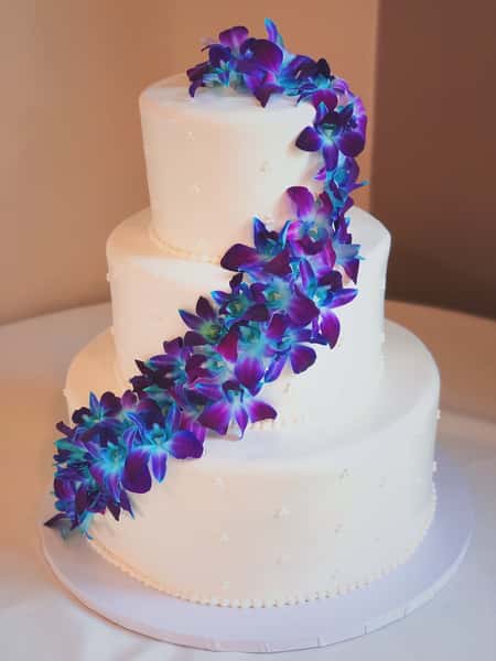 Smooth with Swiss Dots and Dendrobium Orchid Cascade