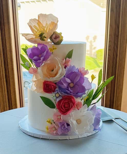 Smooth with Handmade Paper Flowers by Jane Gahng (red-letterday.com) and designed by Nancy Park (sohappitogether.com)