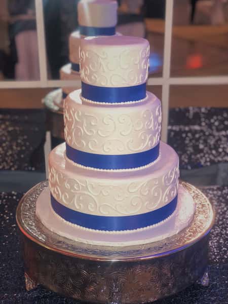 Swirls and Satin Ribbon with Beaded Borders
