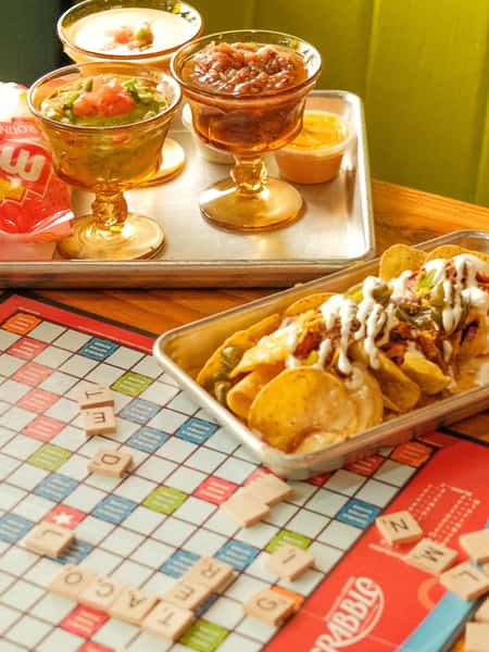 nachos and drinks