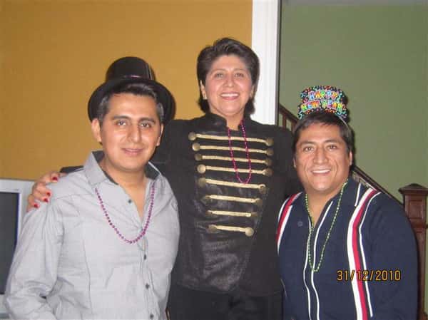 three people posing for picture