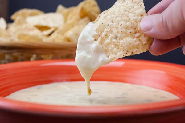 Homemade Queso Dip and Chips
