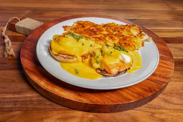 Salmon With Green Onion Benedict