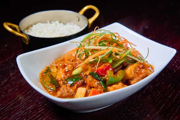 Chicken with Green Pepper Corn and Chilies