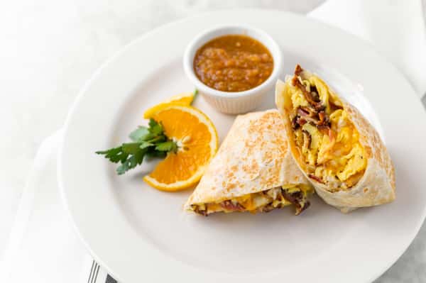 bacon egg and cheese burrito