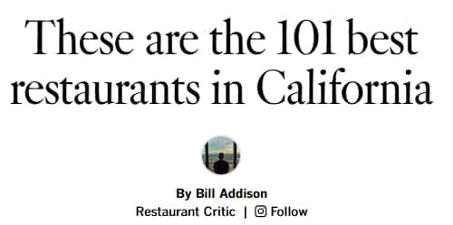 Top 100 Restaurants in CA
