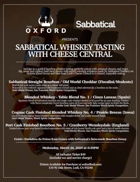 Information about the Sabbatical Bourbon Tasting