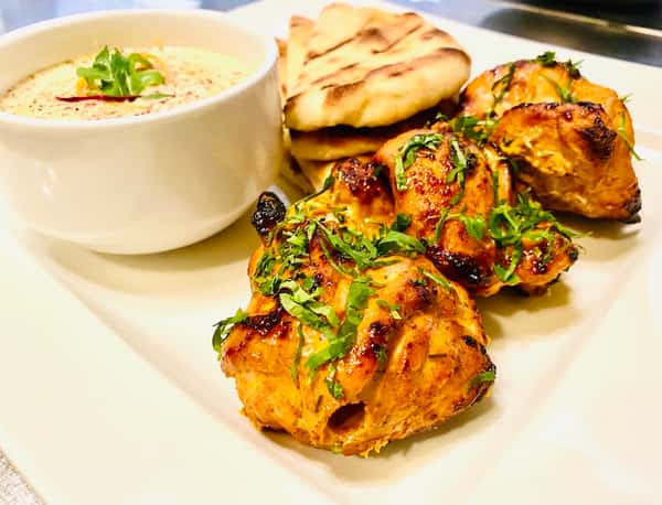 Charred Chicken Kabab & Hummus