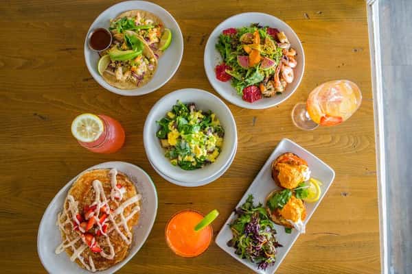 Brunch entrees with coffee