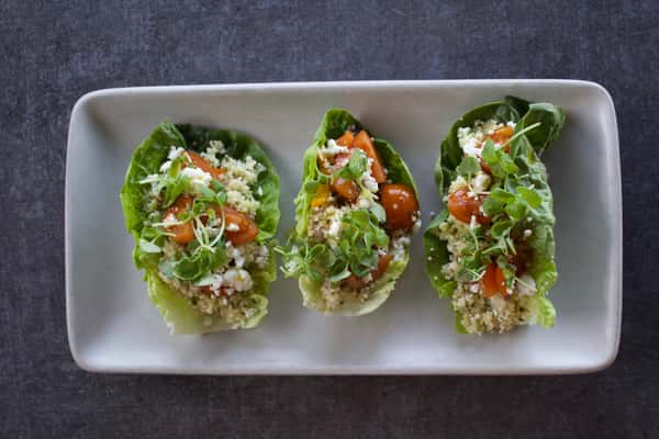 Lemon Couscous Lettuce Cups