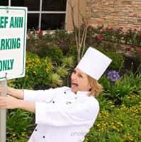 ann and parking sign