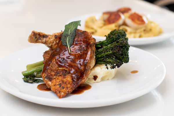Closeup of a plated meal