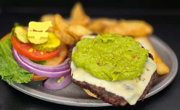 Guacamole & Pepper Jack Steak Burger
