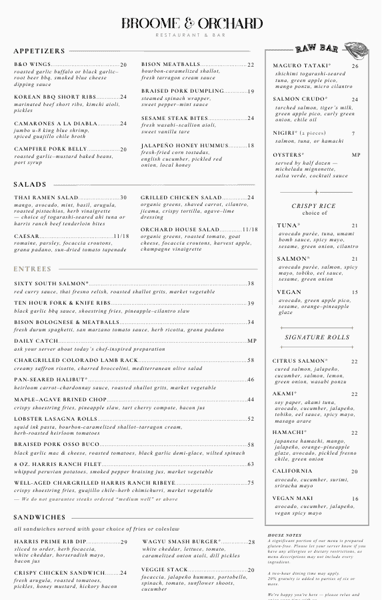 sept 2026 menu