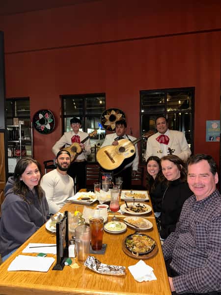group eating dinner