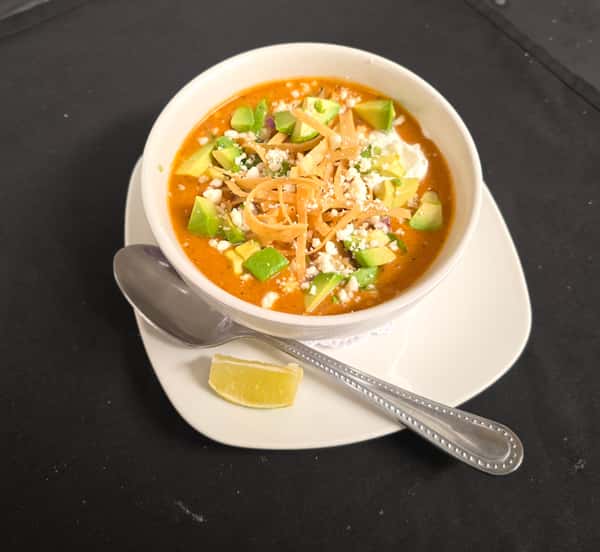 Sample of our bowl of Chicken Tortilla Soup