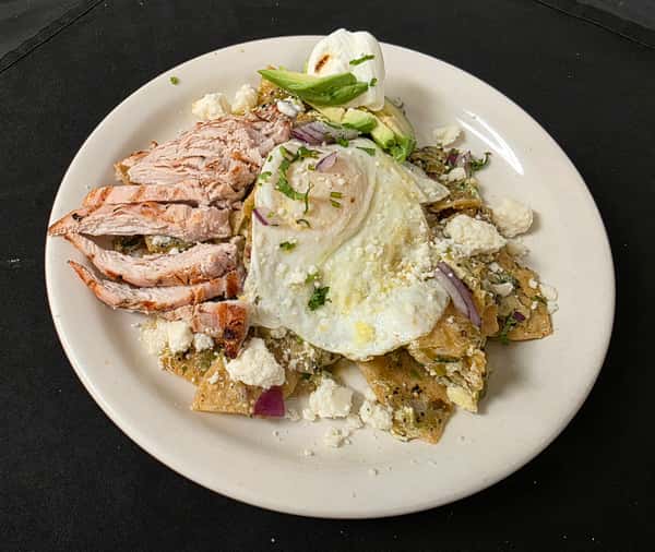 Sample photo of our Chicken Chilaquiles, Jalisco style