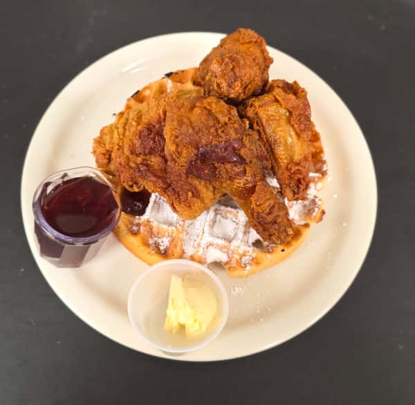 Sample photo of our chicken and waffles