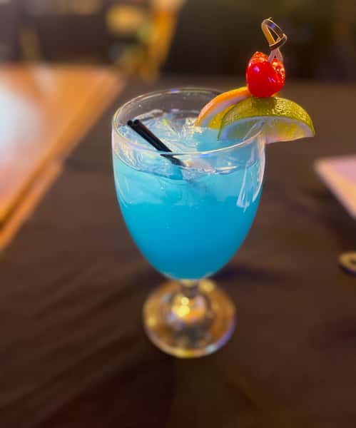 Sample photo of our Blue Lagoon Cocktail