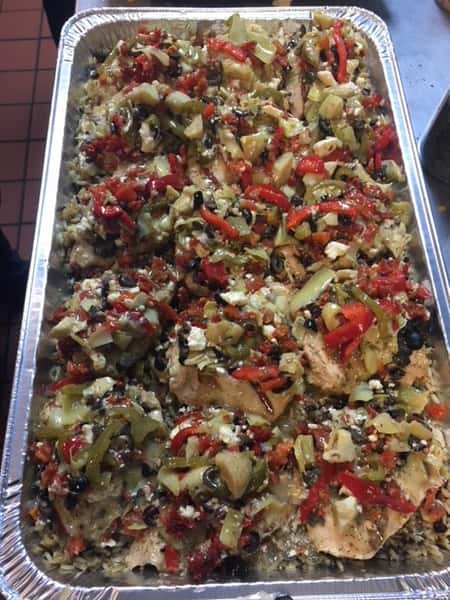 Vegetable dish in a container