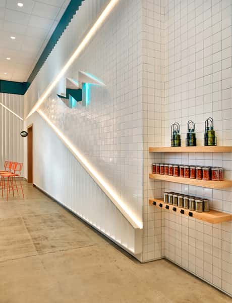 Bolt wall detail + shelving