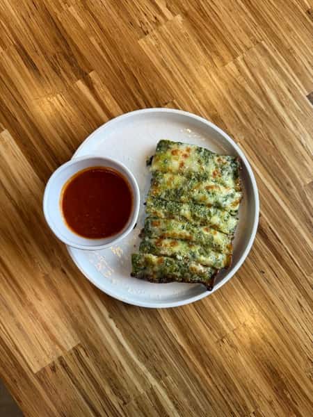 - Cheesy Pesto Sticks w/ side of red sauce