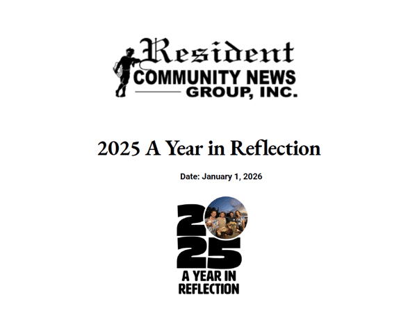 Resident community news logo, 2025 a year in reflection