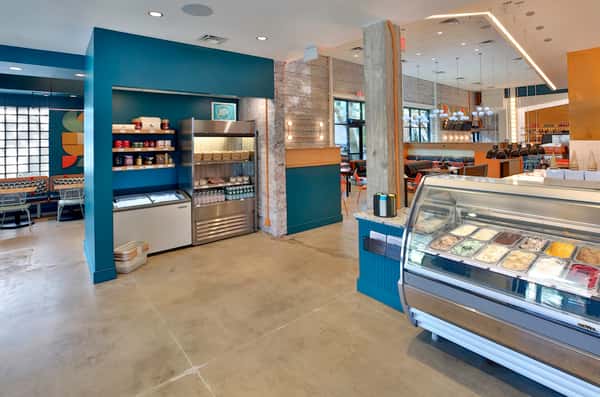 Interior entry view + retail case