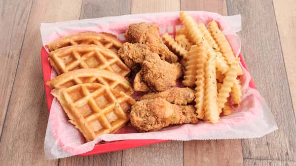 battered and scattered with waffle