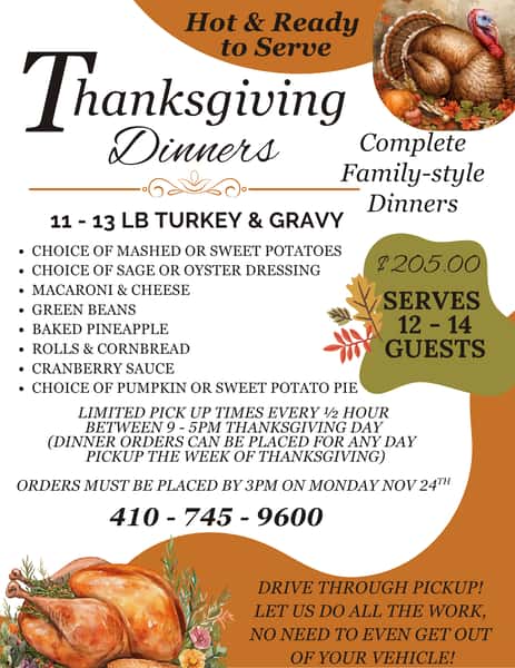 Thanksgiving To Go Dinners
