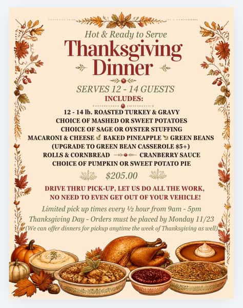 Thanksgiving To Go Dinners