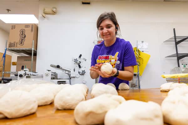 person preparing dough