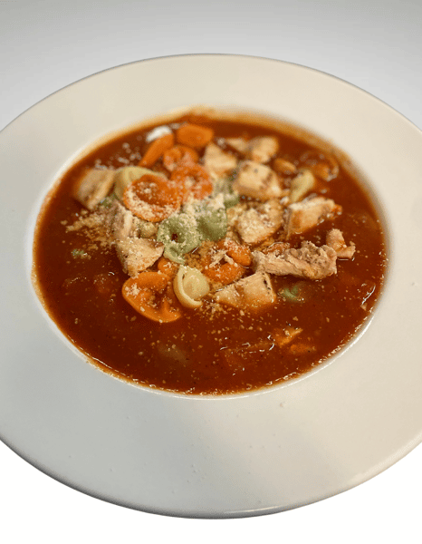 Tortellini in Chicken or Tomato Broth