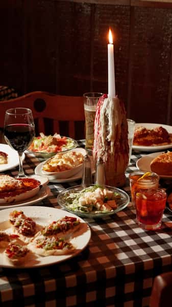 wine and italian food
