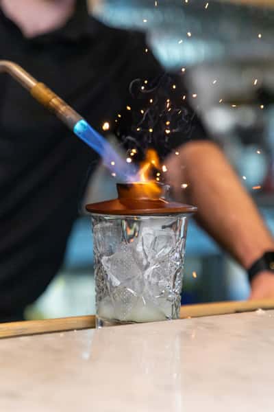 Bartender making a cocktail