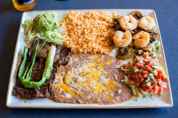 Carne Asada and Camarones