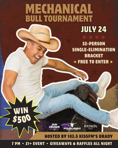 First Ever Mechanical Bull Tournament at Stolen Saddle Chicago, 7pm on Thursday, July 24, 2025