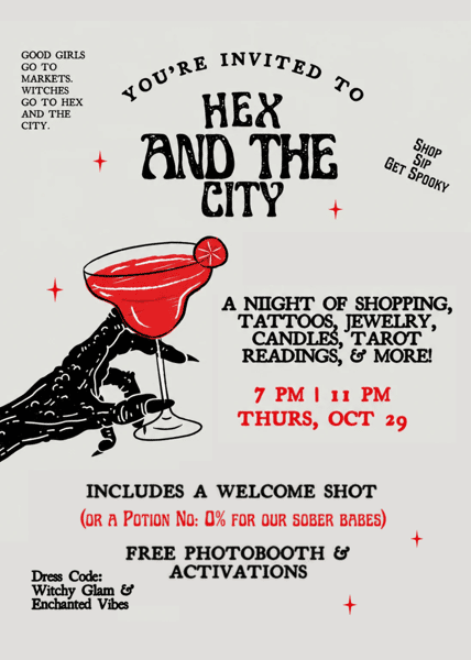 Hex and the CIty Market at Stolen Saddle Thursday, Oct 29