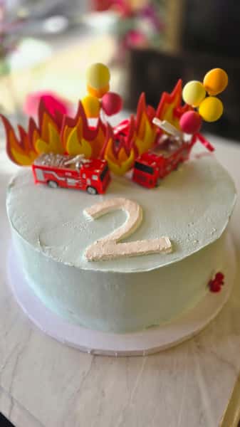on fire