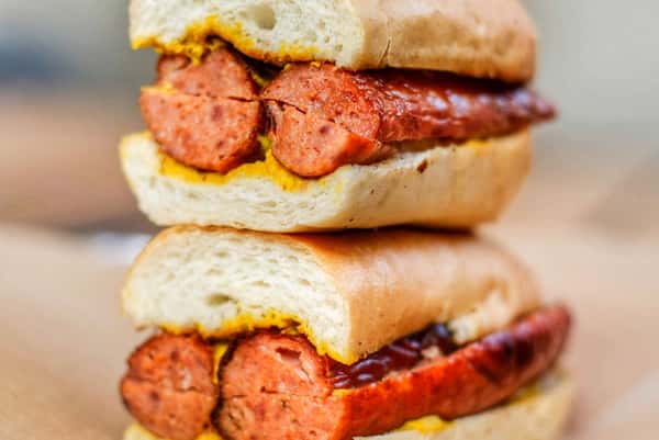 Hot Link Sandwich Prime Time BBQ Barbecue Restaurant in