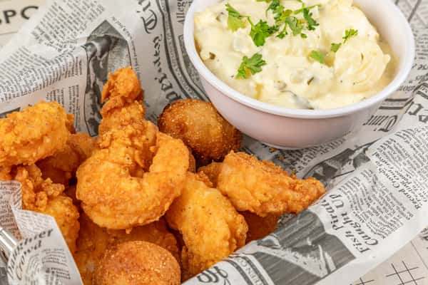 Fried Shrimp Basket With Potato Salad
