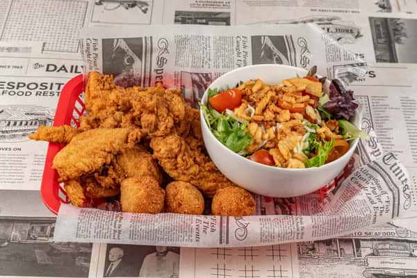 Chicken Fingers Basket With Side Salad
