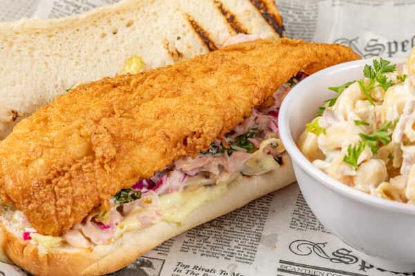 Fish Po 'Boy And Pasta Salad