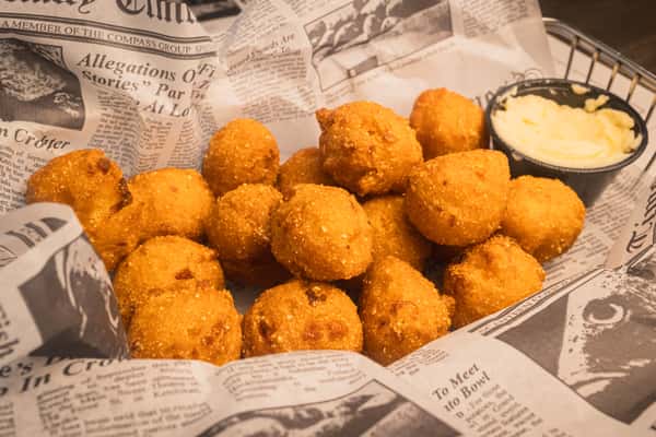 Basket of Hush Puppies with Honey Butter