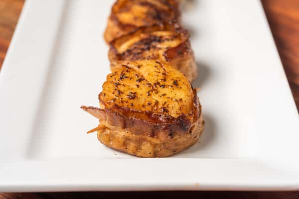 Bacon Wrapped Scallop Dinner