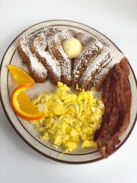 French toast bacon&eggs.