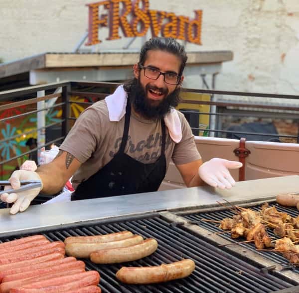 man with food