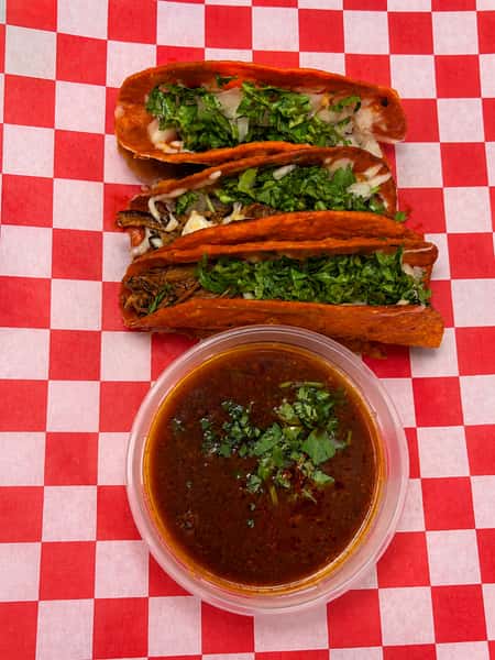 Queso Birria Tacos / Red Tacos