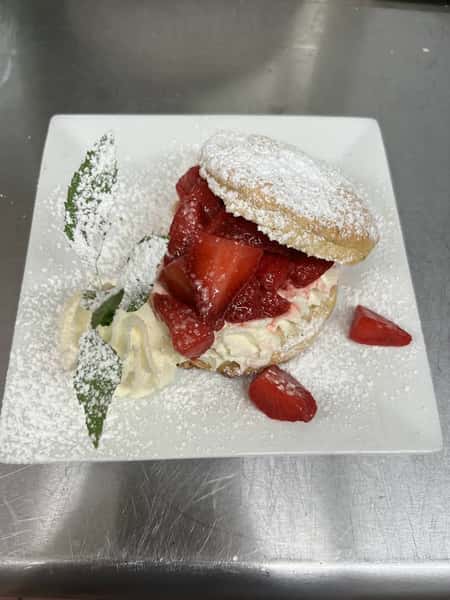 dessert with strawberries