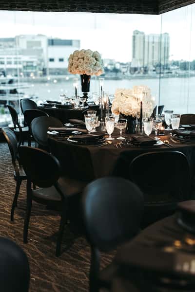 event with rental black chairs